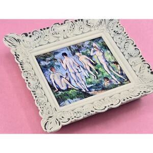 Group of Bathers by Paul Cézanne - Mini Antique Canvas Painting Framed Artwork